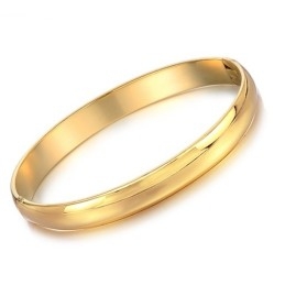 Bracelet Jonc Plaqué Or 18 Carats Pour Femme, Grande Variété