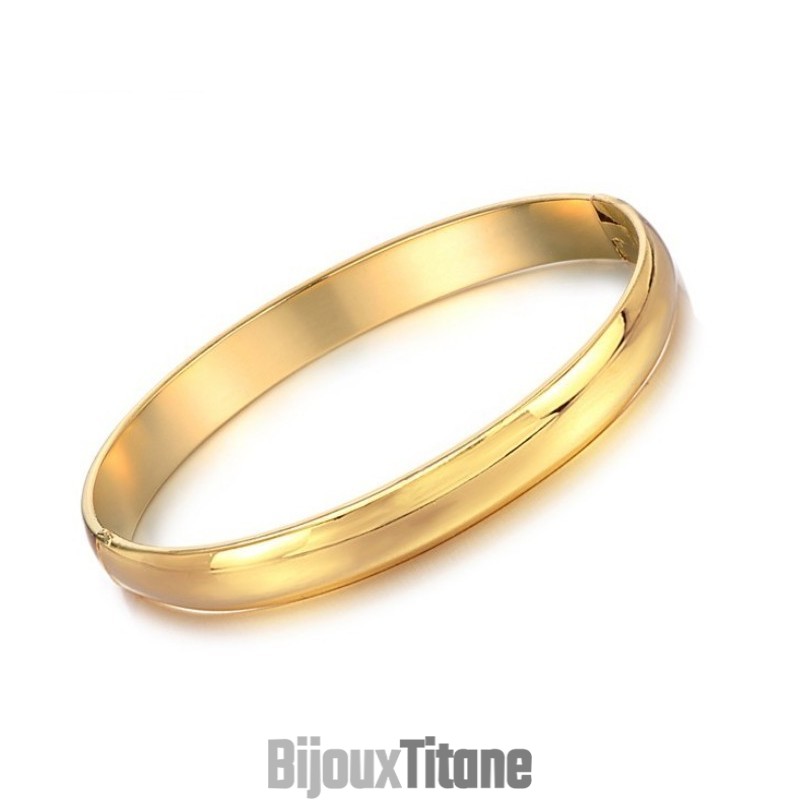 Bracelet Jonc Plaqué Or 18 Carats Pour Femme, Grande Variété