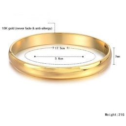 Bracelet Jonc Plaqué Or 18 Carats Pour Femme, Grande Variété