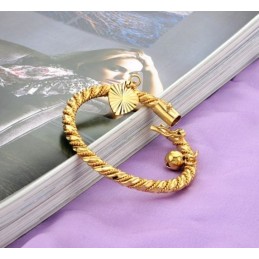 Bracelet Jonc Plaqué Or 18 Carats Pour Enfant Avec Clochette, Vendu Dans Le Monde Entier