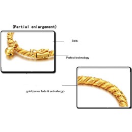 Bracelet Jonc Plaqué Or 18 Carats Pour Enfant Avec Clochette, Vendu Dans Le Monde Entier