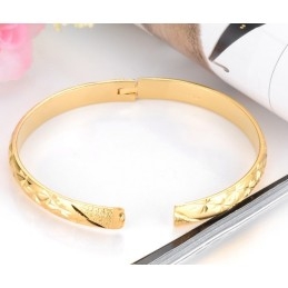 Bracelet Jonc Plaqué Or 18 Carats À Motif Étoile Pour Femme, Facile À Utiliser