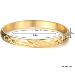 Bracelet Jonc Plaqué Or 18 Carats À Motif Étoile Pour Femme, Facile À Utiliser