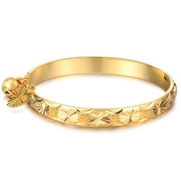 Bracelet Jonc Rétro Plaqué Or 18 Carats Pour Femme, De Qualité Stable