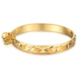 Bracelet Jonc Rétro Plaqué Or 18 Carats Pour Femme, De Qualité Stable