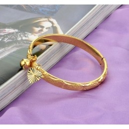 Bracelet Jonc Rétro Plaqué Or 18 Carats Pour Femme, De Qualité Stable