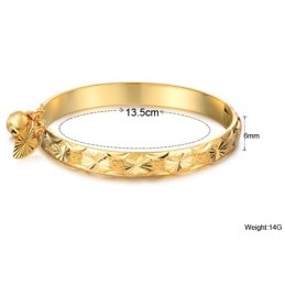 Bracelet Jonc Rétro Plaqué Or 18 Carats Pour Femme, De Qualité Stable