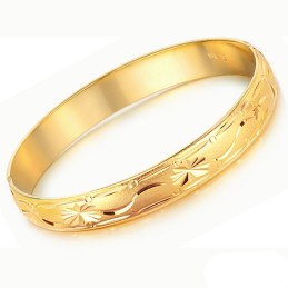 Bracelet Jonc Plaqué Or 18 Carats Pour Femme, De Qualité Fiable