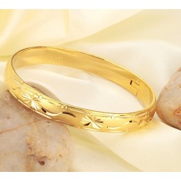 Bracelet Jonc Plaqué Or 18 Carats Pour Femme, De Qualité Fiable