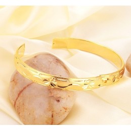 Bracelet Jonc Plaqué Or 18 Carats Pour Femme, De Qualité Fiable
