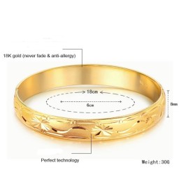 Bracelet Jonc Plaqué Or 18 Carats Pour Femme, De Qualité Fiable