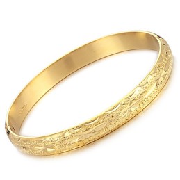 Bracelet Jonc Plaqué Or 18 Carats À Motif Étoile Pour Femme, De Qualité Stable