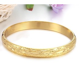 Bracelet Jonc Plaqué Or 18 Carats À Motif Étoile Pour Femme, De Qualité Stable