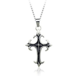 Pendentif Croix Élégant En Titane Noir Pour Homme - Chaîne Offerte