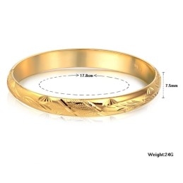 Bracelet Jonc Plaqué Or 18 Carats À Motif Floral Féminin De Haute Qualité