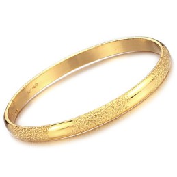 Bracelet Jonc Plaqué Or 18 Carats Pour Homme, Durable Et Résistant