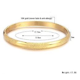 Bracelet Jonc Plaqué Or 18 Carats Pour Homme, Durable Et Résistant