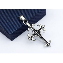 Pendentif Croix Élégant En Titane Noir Pour Homme - Chaîne Offerte
