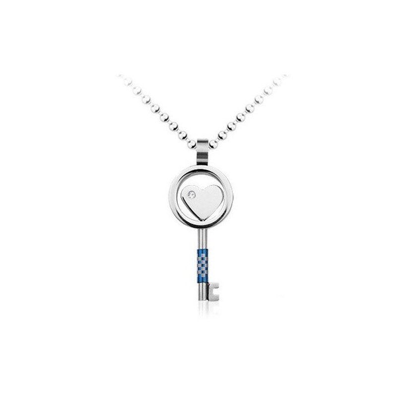 Pendentif En Titane En Forme De Clé Pour Homme - Chaîne Offerte