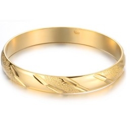 Bracelet Jonc Plaqué Or 18 Carats Pour Femme, Grande Variété