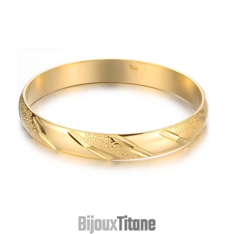 Bracelet Jonc Plaqué Or 18 Carats Pour Femme, Grande Variété Bracelet Jonc Plaqué Or 18 Carats Pour Femme, Grande Variété