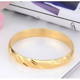 Bracelet Jonc Plaqué Or 18 Carats Pour Femme, Grande Variété