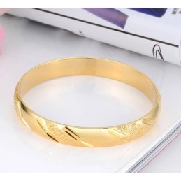 Bracelet Jonc Plaqué Or 18 Carats Pour Femme, Grande Variété