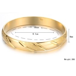 Bracelet Jonc Plaqué Or 18 Carats Pour Femme, Grande Variété