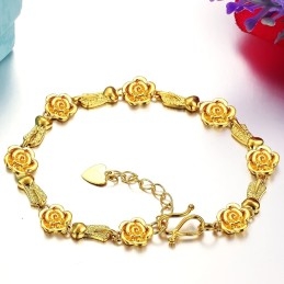 Bracelet Femme Plaqué Or 18 Carats De Haute Qualité
