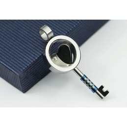 Pendentif En Titane En Forme De Clé Pour Homme - Chaîne Offerte