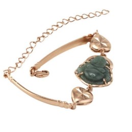 Bracelet Bouddha De Jade Plaqué Or 18 Carats De Qualité Fiable