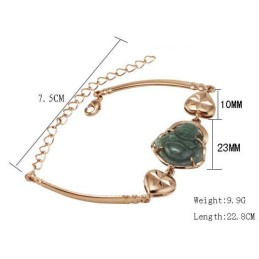 Bracelet Bouddha De Jade Plaqué Or 18 Carats De Qualité Fiable