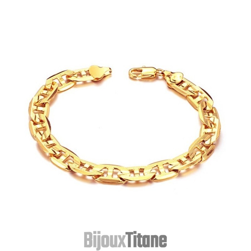 Bracelet Plaqué Or 18 Carats Avec Inscription « G » Pour Homme Bracelet Plaqué Or 18 Carats Avec Inscription « G » Pour Homme