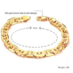 Bracelet Plaqué Or 18 Carats Avec Inscription « G » Pour Homme