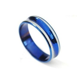 Pendentif Simple En Titane Bleu Pour Homme - Chaîne Offerte
