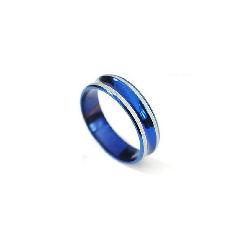 Pendentif Simple En Titane Bleu Pour Homme - Chaîne Offerte
