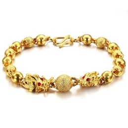 Bracelet Plaqué Or 18 Carats En Forme De Dragon, Qualité Et Quantité Garanties