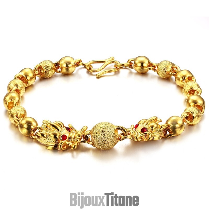 Bracelet Plaqué Or 18 Carats En Forme De Dragon, Qualité Et Quantité Garanties Bracelet Plaqué Or 18 Carats En Forme De Dragon, Qualité Et Quantité Garanties