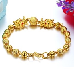 Bracelet Plaqué Or 18 Carats En Forme De Dragon, Qualité Et Quantité Garanties
