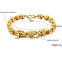 Bracelet Plaqué Or 18 Carats En Forme De Dragon, Qualité Et Quantité Garanties