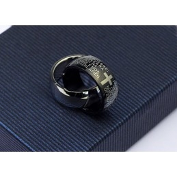 Joli Pendentif Annulaire Noir En Titane Pour Homme - Chaîne Offerte