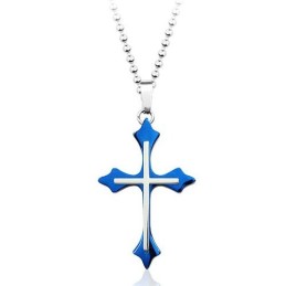 Pendentif Populaire En Titane Bleu Pour Homme - Chaîne Offerte