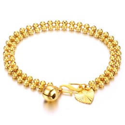 Bracelet Femme En Plaqué Or 18 Carats En Forme De Boule, La Reine De La Qualité
