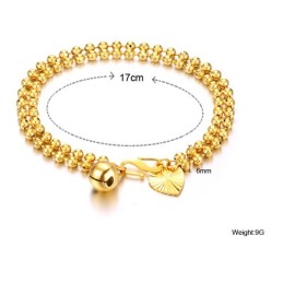 Bracelet Femme En Plaqué Or 18 Carats En Forme De Boule, La Reine De La Qualité