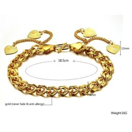 Bracelet Plaqué Or 18 Carats Pour Femme, Qualité Et Quantité Garanties