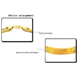 Bracelet Plaqué Or 18 Carats À Motif Dragon Pour Homme, Complet Et Conforme Aux Spécifications