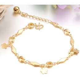 Bracelet Femme Plaqué Or 18 Carats Avec Clochette