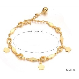 Bracelet Femme Plaqué Or 18 Carats Avec Clochette