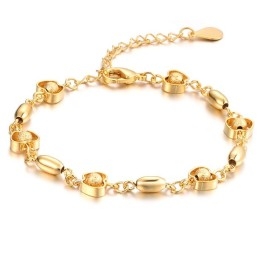 Bracelet En Plaqué Or 18 Carats En Forme De Pomme Pour Femme, La Reine De La Qualité