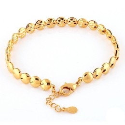 Bracelet Rond Plat Plaqué Or 18 Carats Pour Femme, De Qualité Stable
